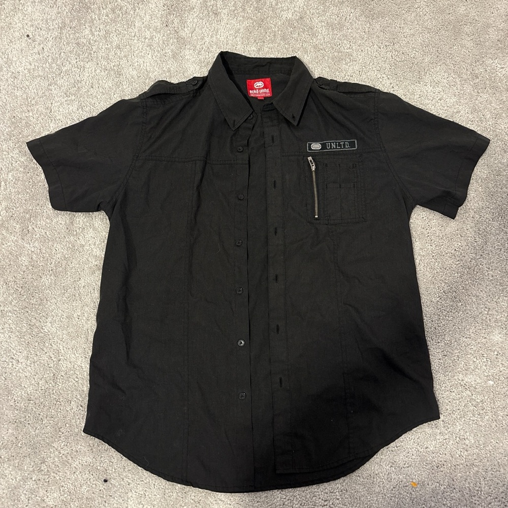 Ecko Unlimited Black Casual Button Down Shirt